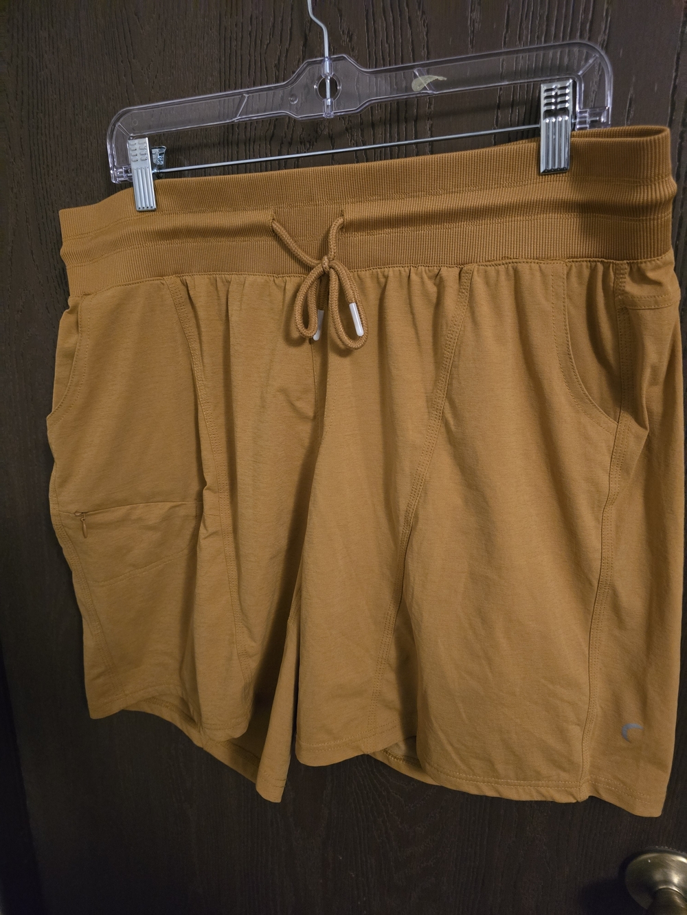 ZYIA Women’s Drawstring Athletic Shorts in Dark Khaki